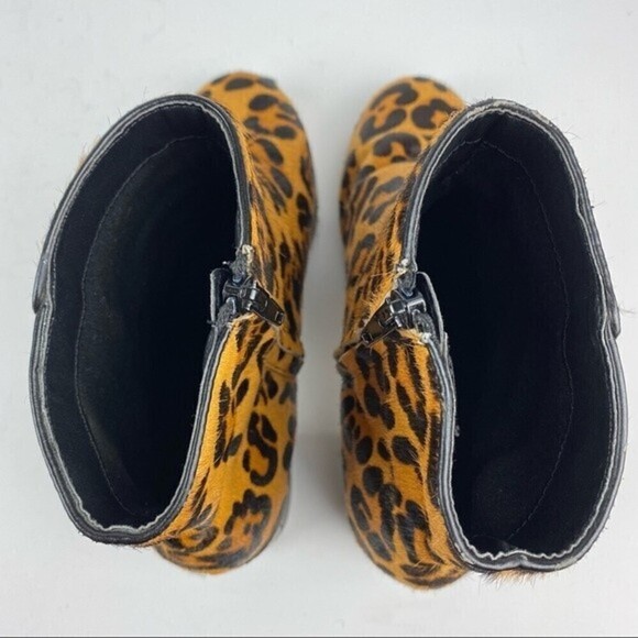 Urban Outfitters Womens Ankle Booties 9 Animal Print Zipper Block Heel Boots - Picture 9 of 14